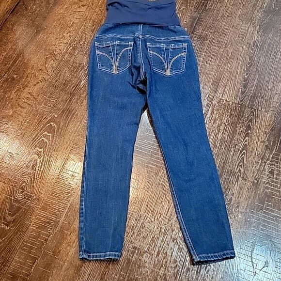 Indigeo Blue Secret Fit Belly Super Stretch Skinny Maternity Jeans - Picture 15 of 16